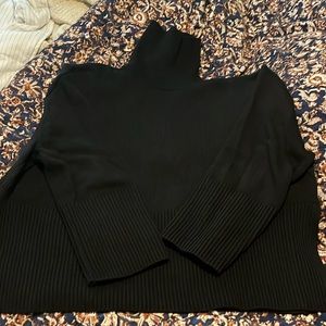 Gap Split Hem Turtleneck Sweater Black Medium